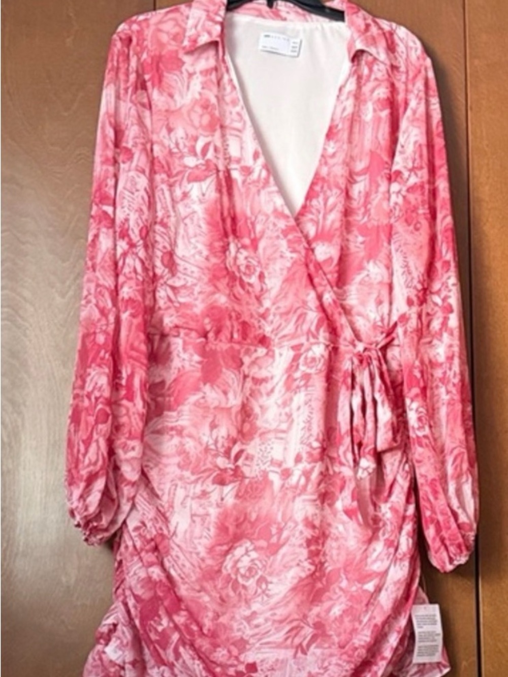 ASOS Pink Floral Wrap Dress